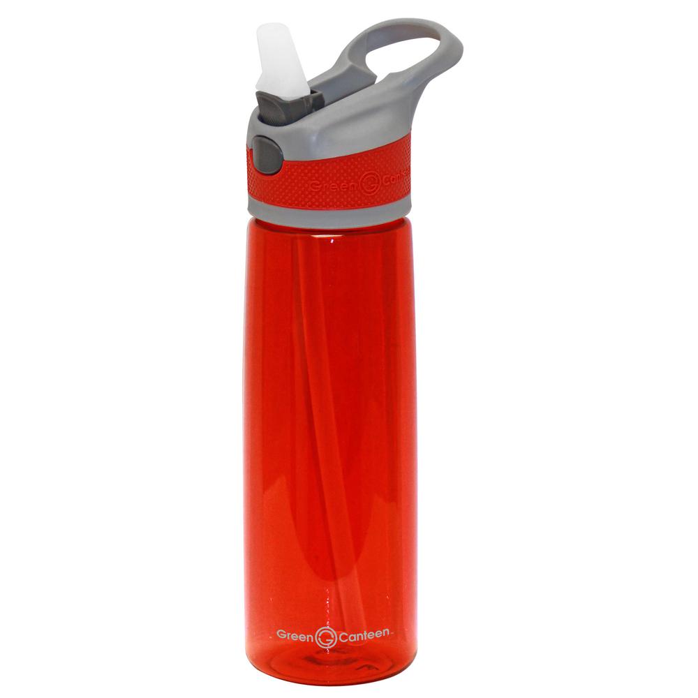 Green Canteen 24 oz. Gray and Red Plastic Tritan Hydration Bottle (6 ...