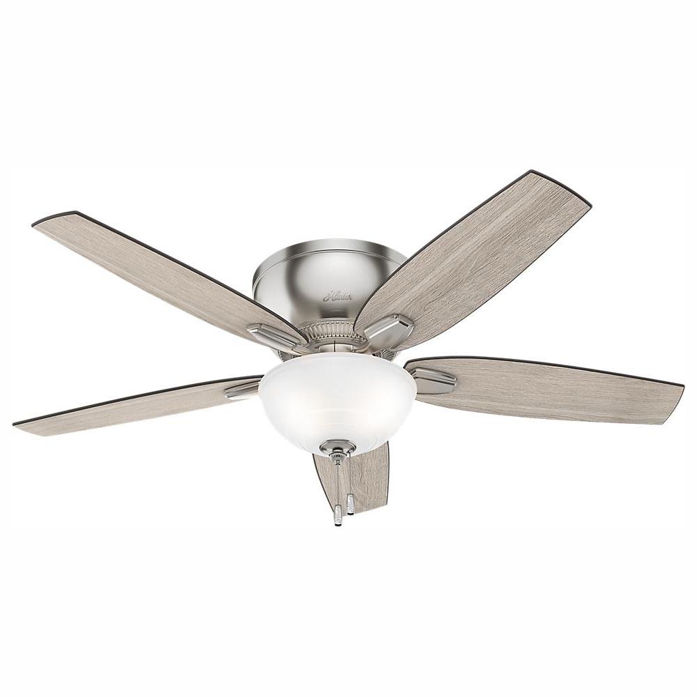 Hunter Oberlin 52 in. LED Indoor Brushed Nickel Ceiling Fan