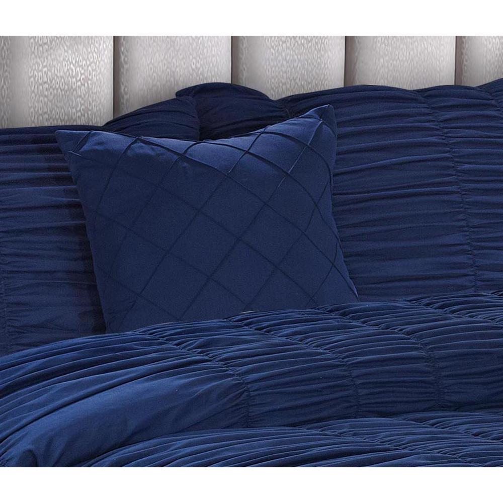 Downhome Olivia 5 Piece Blue King Texture Bedding Set Cs500 000b