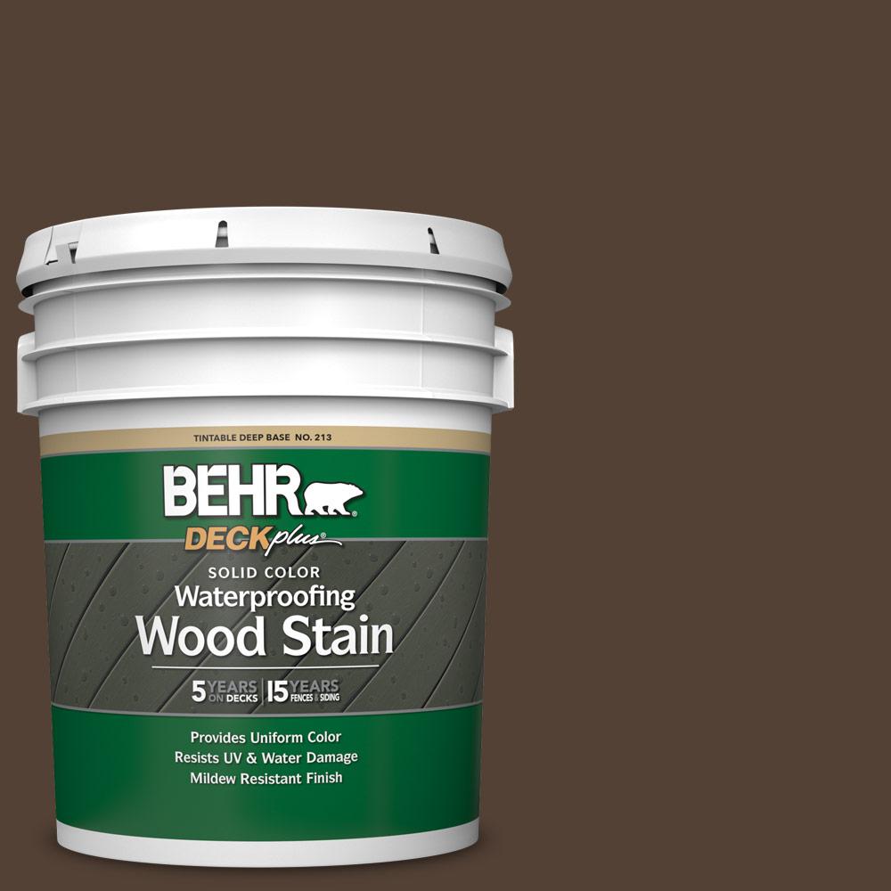BEHR DECKplus 5 gal. PPF51 Dark Walnut Solid Color