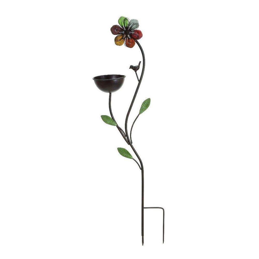 ORE International Metal Floral Bird Feeder-63199 - The Home Depot