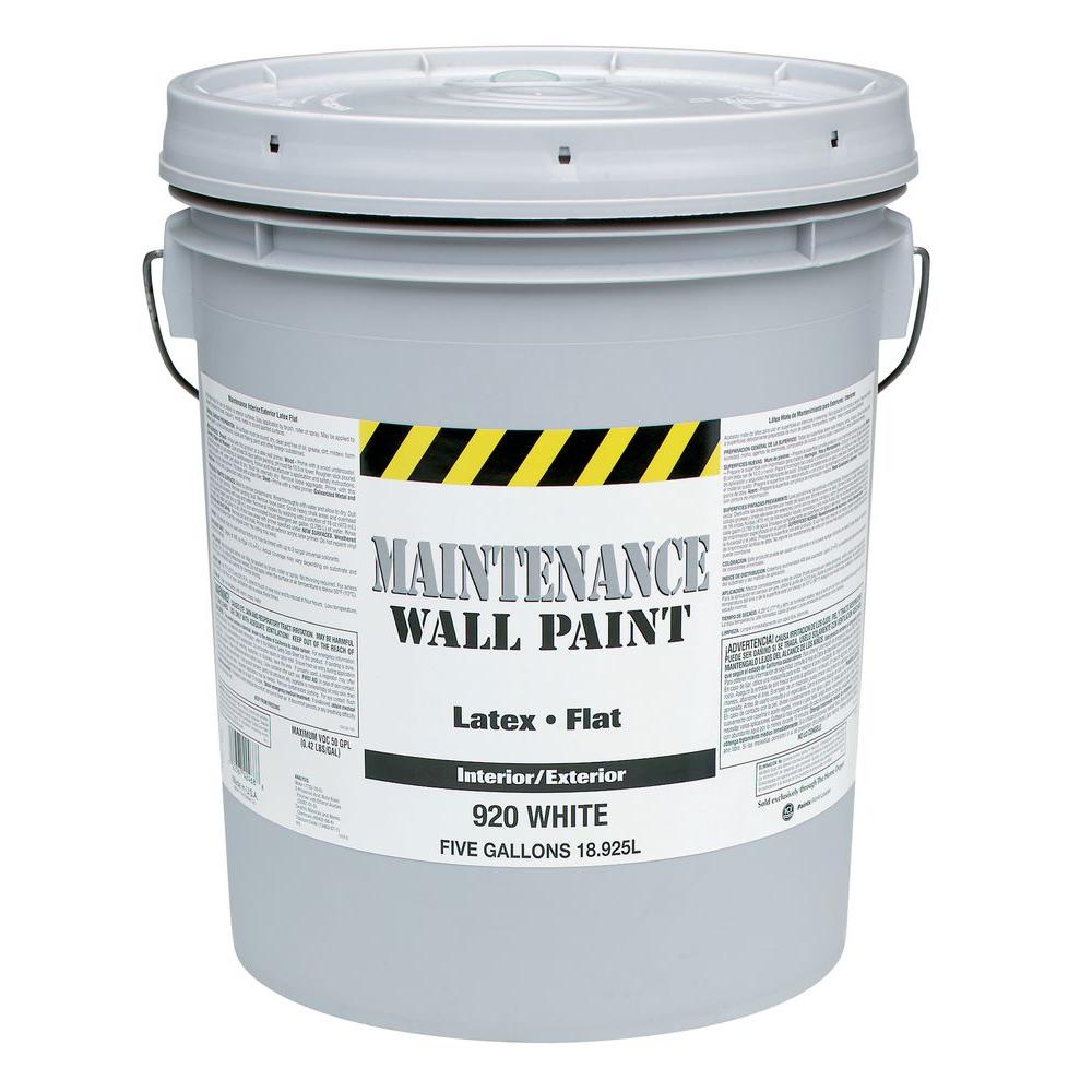 Glidden Maintenance 5 Gal Flat Interior And Exterior Paint 920 05   White Glidden Maintenance Paint Colors 920 05 64 1000 