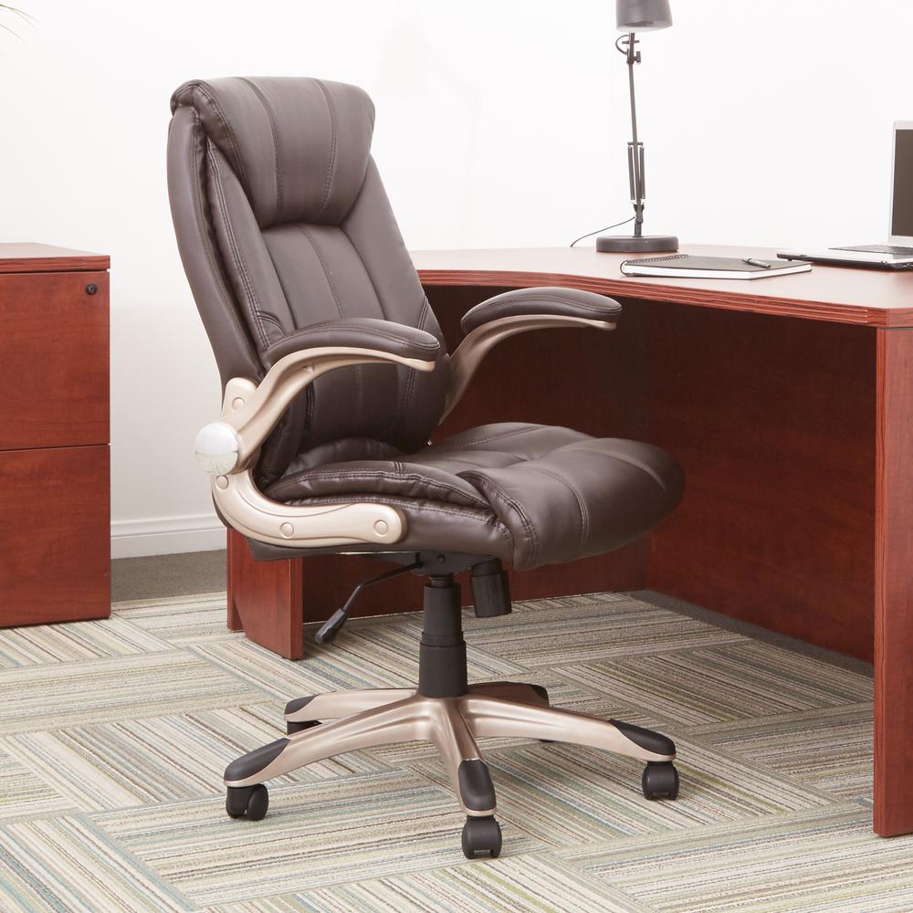 Work Smart Faux Leather Mid Back Managers ChairFLH24981U1 The Home