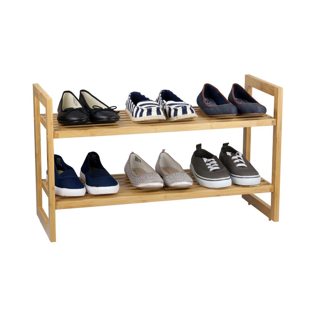 Sunbeam 6 Pair Bamboo Shoe Organizer Sr49050 The Home Depot