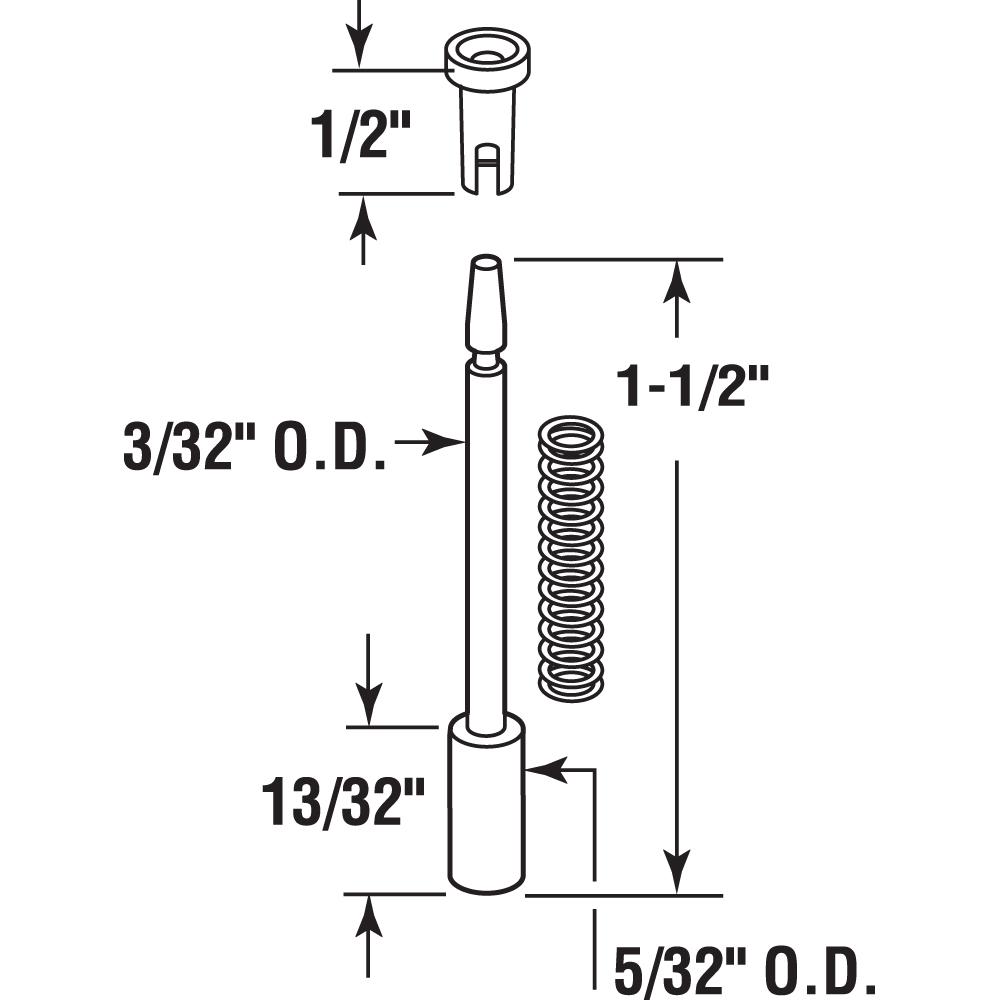 Prime-Line Products Pack of 100 Home Improvement Prime-Line Products PL 14664 Window Screen Plunger Latch Nylon with 1//4-5//16 Frame,