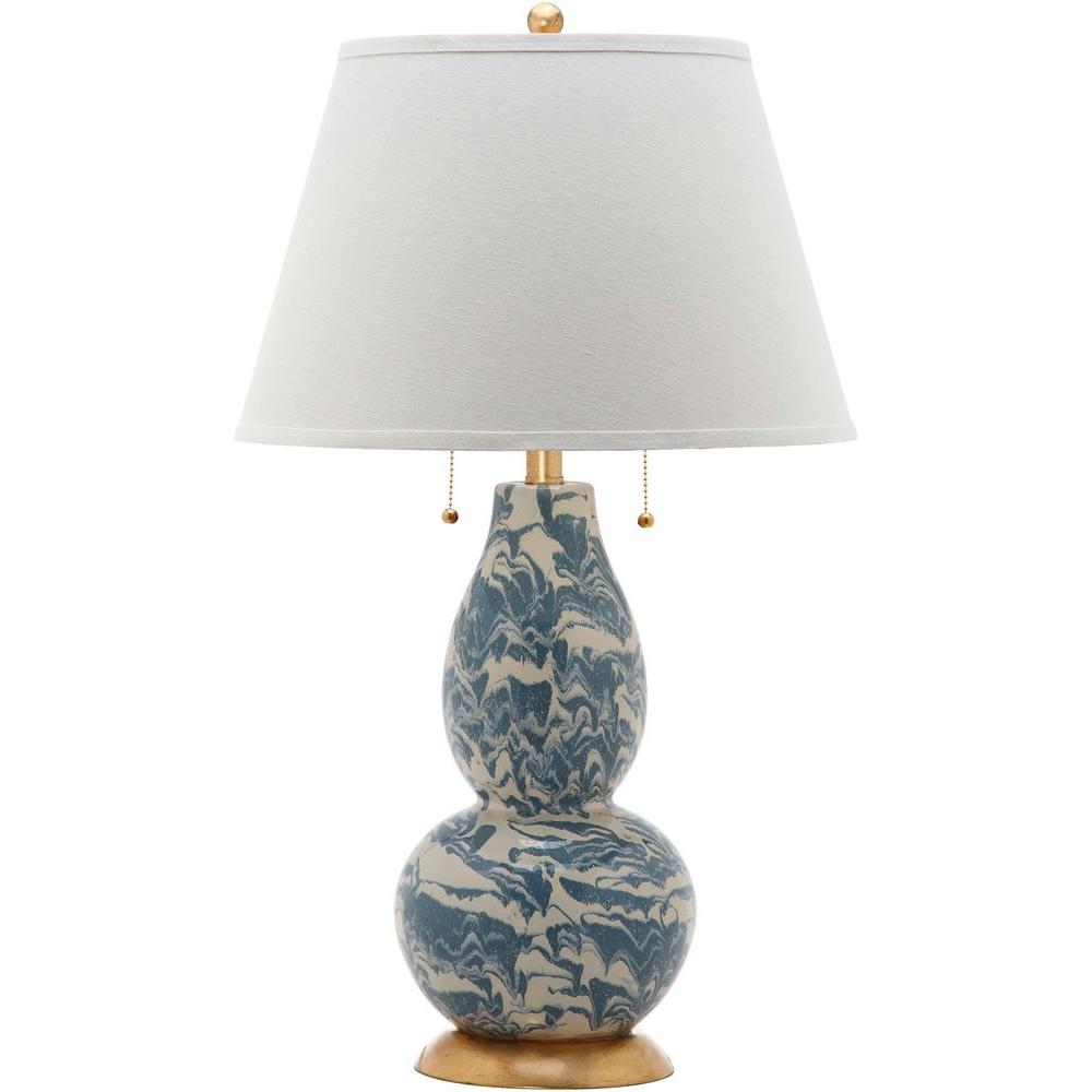 blue white lamp shade