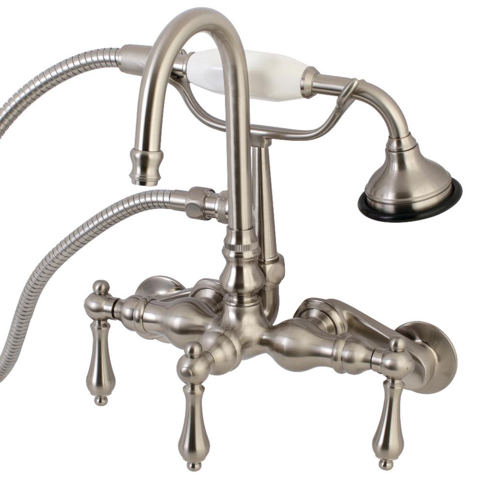 Kingston Brass Vintage Adjustable Center 3 Handle Claw Foot Tub