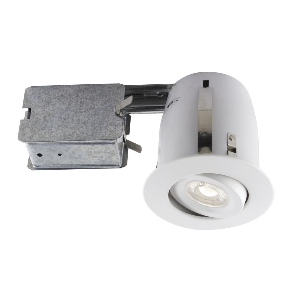 Led Recessed Lighting The Home Depot Matte White Recessed Led Lighting Kit With Par20 Bulb Included