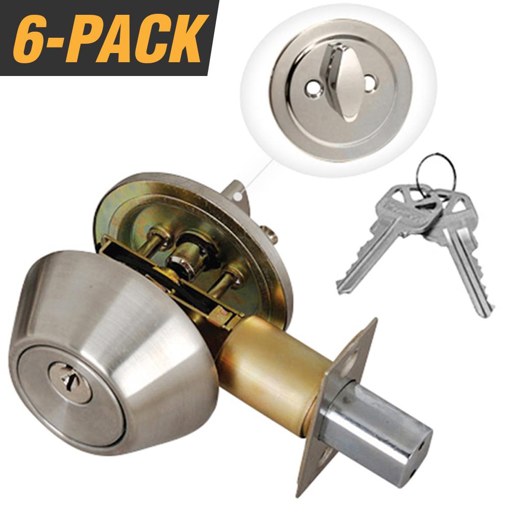 Grip Tight Tools Stainless Steel Entry Door Lock Single Cylinder