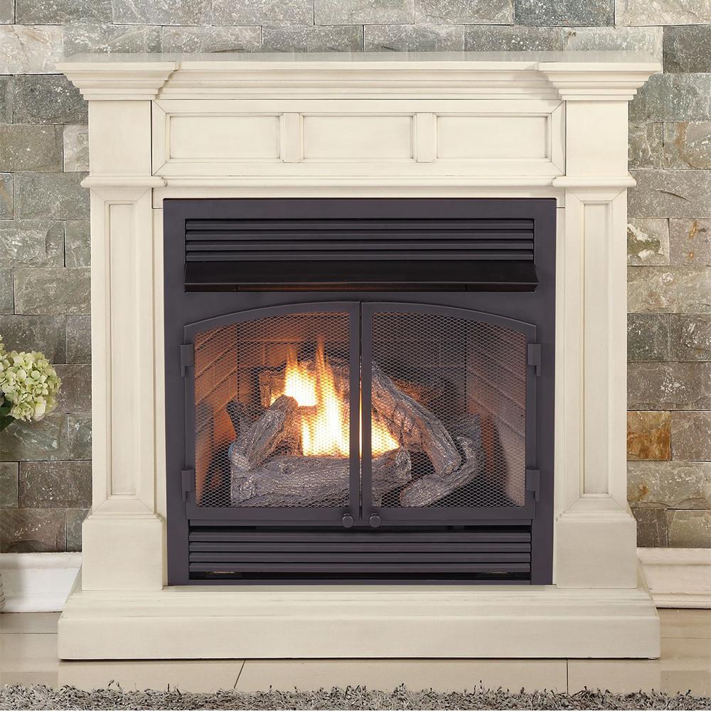 Duluth Forge 45 In Ventless Dual Fuel Gas Fireplace Antique White With Remote Control 170107 The Home Depot - Vent Free Gas Fireplace White Mantel Duluth Forge 45 In Ventless Dual Fuel Gas Fireplace Antique White With Remote Control 170107 The Home Depot - Vent Free Gas Fireplace White Mantel