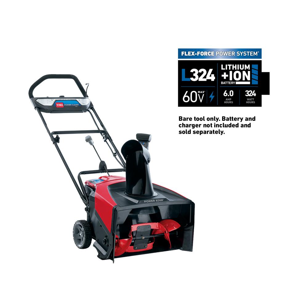Toro Power Clear Cordless Electric Snow Blower 21 Inch 60V Lithium Ion