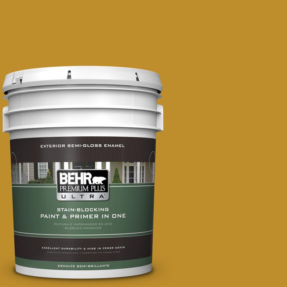 BEHR Premium Plus Ultra 5gal. 360D7 Brown Mustard SemiGloss Enamel