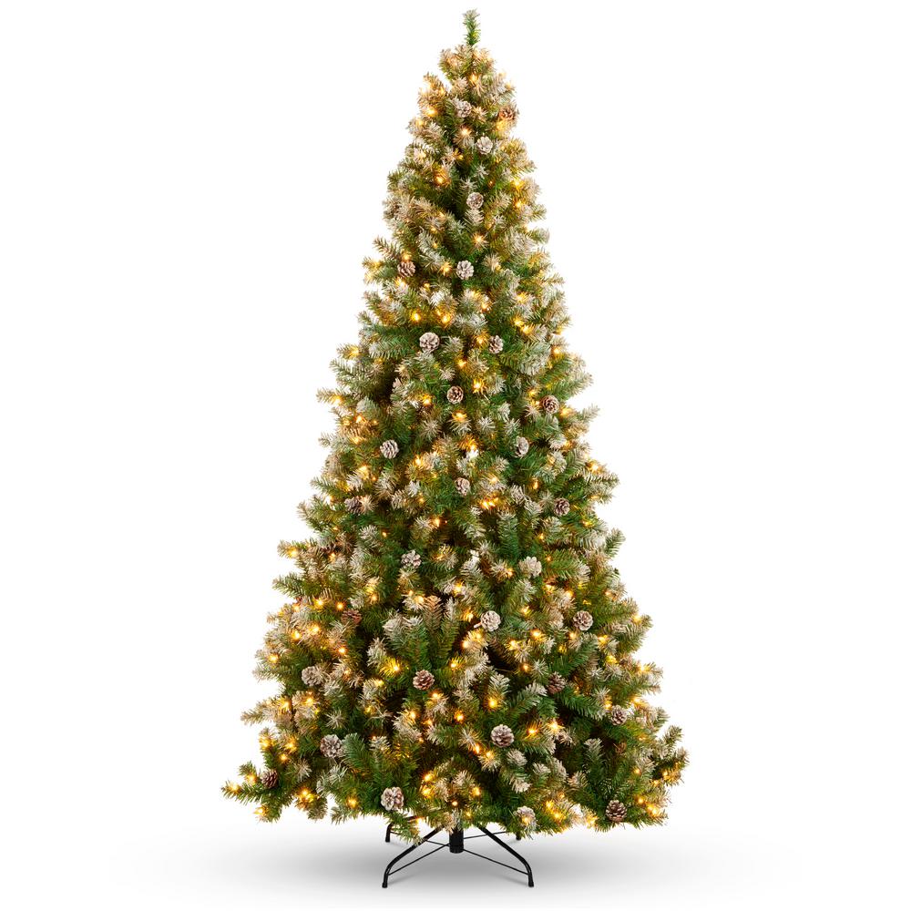 Best Choice Products 7 5 Ft Pre Lit Incandescent Flocked Pre Decorated Artificial Christmas Tree With 550 Warm White Lights Sky5886 The Home Depot
