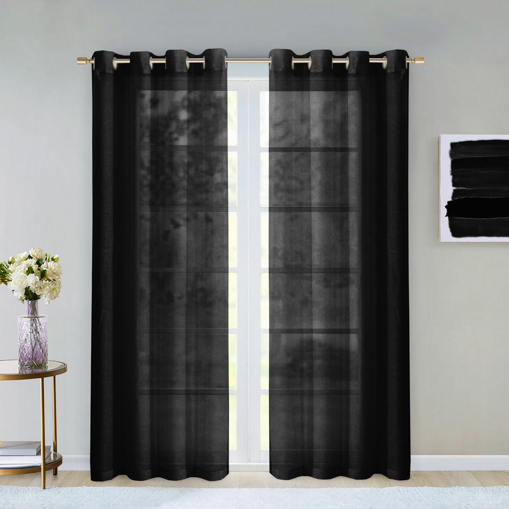 Black Sheer Curtains Curtains Drapes The Home Depot