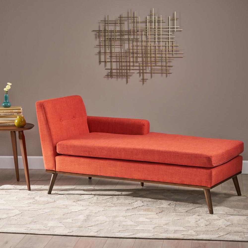 Noble House Stella Mid Century Modern Muted Orange Fabric Chaise Lounge 40820 The Home Depot - Mid Century Modern Chaise Lounge Noble House Stella Mid Century Modern Muted Orange Fabric Chaise Lounge 40820 The Home Depot - Mid Century Modern Chaise Lounge