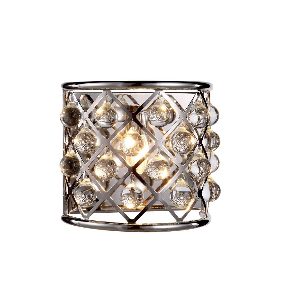 Elegant Lighting Madison 1 Light Polished Nickel Royal Cut Crystal Elegant Lighting Madison 1 Light Polished Nickel Royal Cut Crystal Wall Sconce