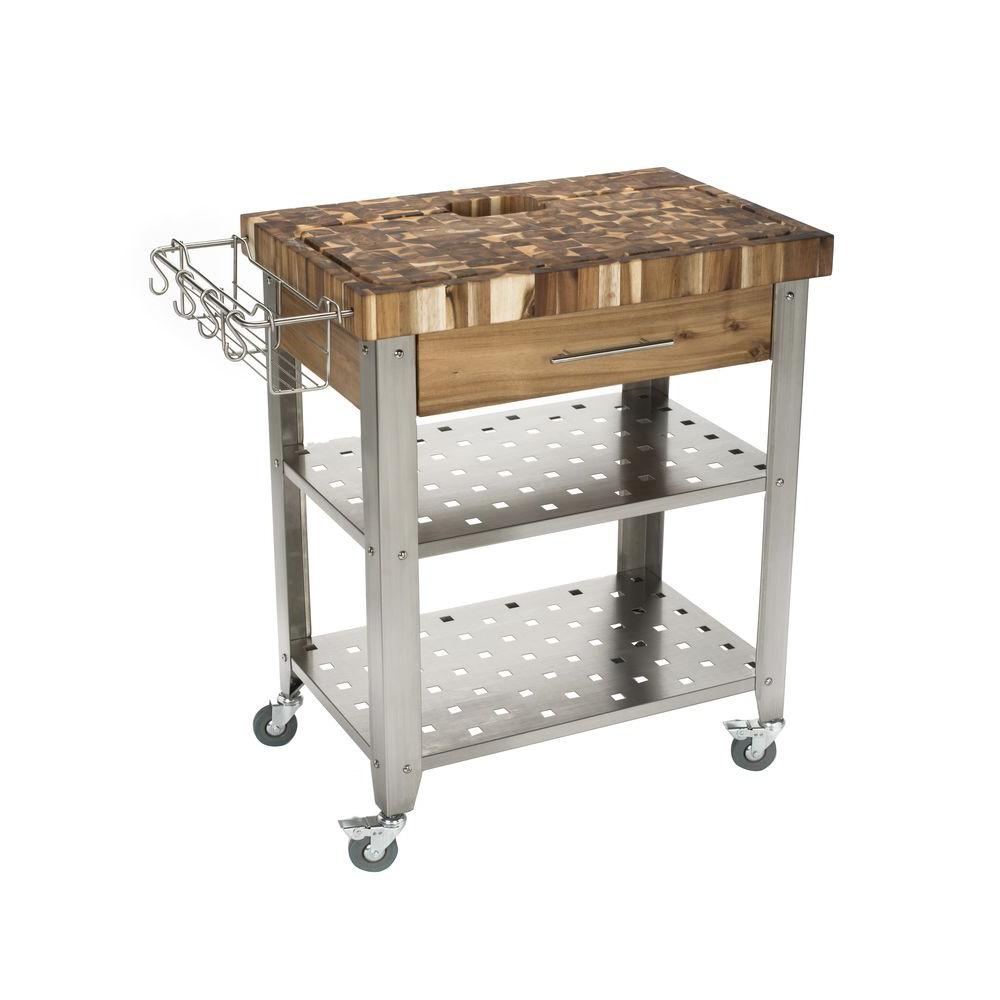 steel kitchen cart