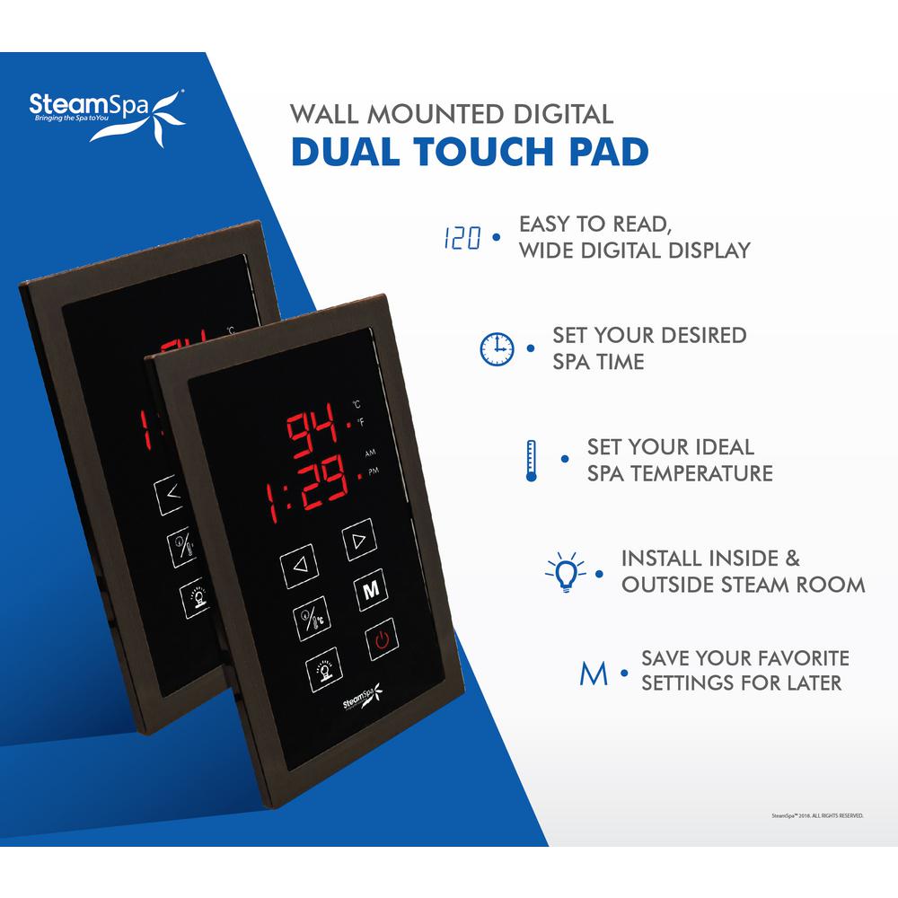 Steamspa Royal 9kw Quickstart Steam Bath Generator Package With Built In Auto Drain In Polished Oil Rubbed Bronze Ryt900ob A The Home Depot