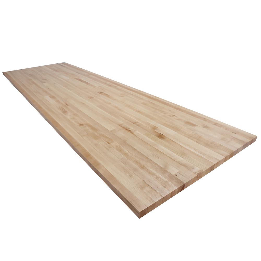 12 ft. L x 3 ft. D x 1.5 in. T Butcher Block Countertop in Finished MapleOLACA14436 The Home