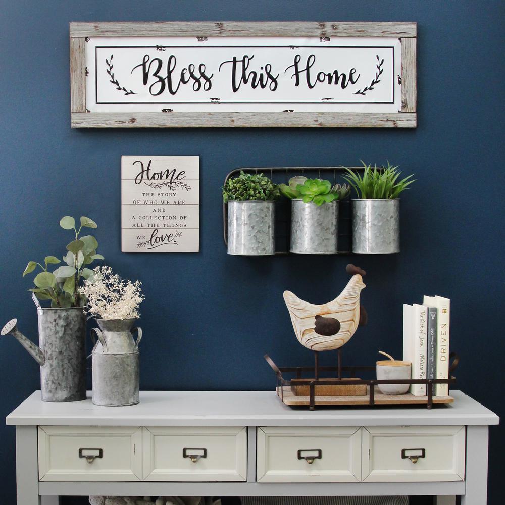 Stratton Home Decor Bless This Home Framed Enamel Sign Wall Decor