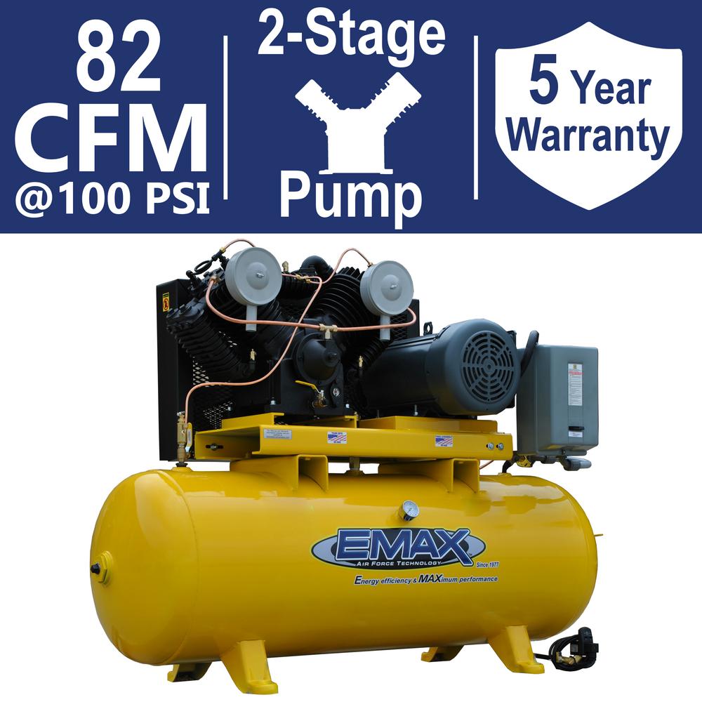 EMAX Industrial PLUS Series 120 Gal. 20 HP 3Phase 2Stage Stationary