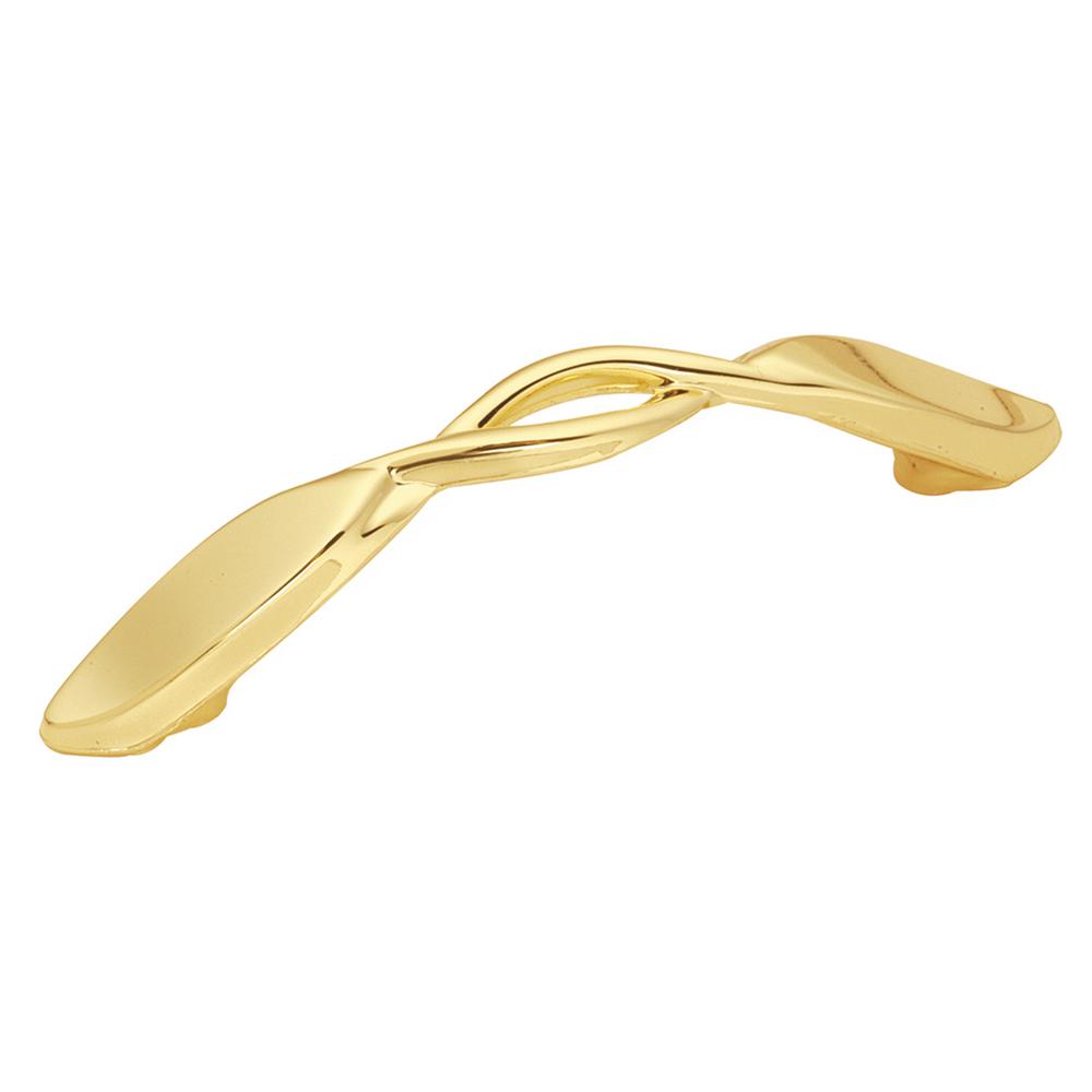 Hickory Hardware Eclipse 3 in. Ultra Brass PullP335UB The Home Depot