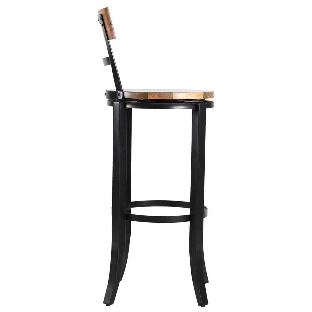 Madeleine Home Stella 44 In Natural And Black Swivel Bar Stool Mh Bs 909 The Home Depot