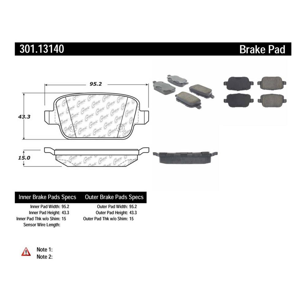 Disc Brake Pad Set-Premium Ceramic Pads with Shims and Hardware Rear Centric