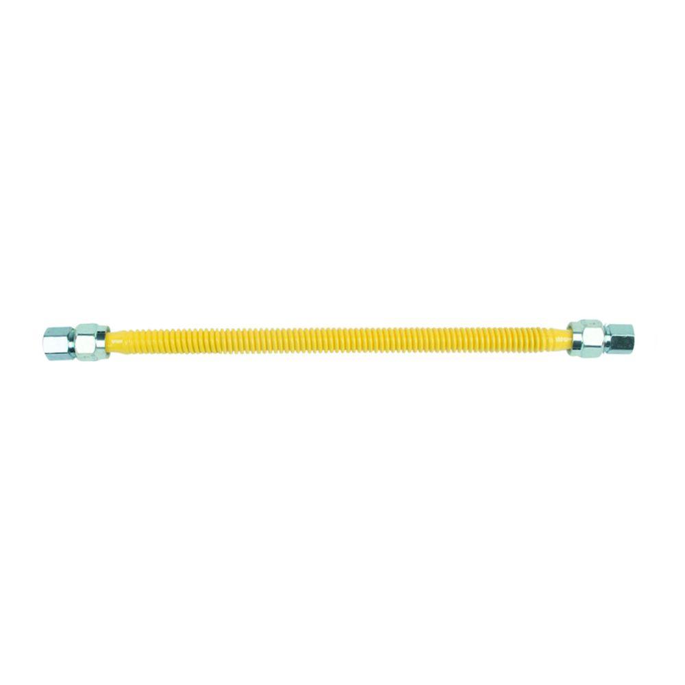 Yellow 12 Length Eastman 0425512 Epoxy Coated Gas Connector 1/2 FIP x 1/2 MIP 