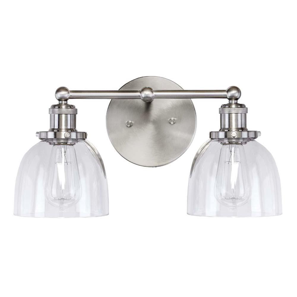Home Decorators Collection Evelyn 2, Brushed Nickel Vanity Light