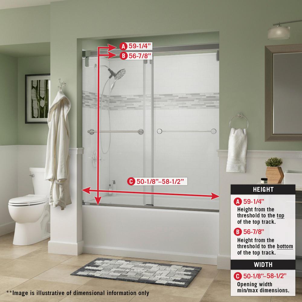 Delta Mod 60 X 60 In 5 Piece Tub Kit With Nickel Door Clear