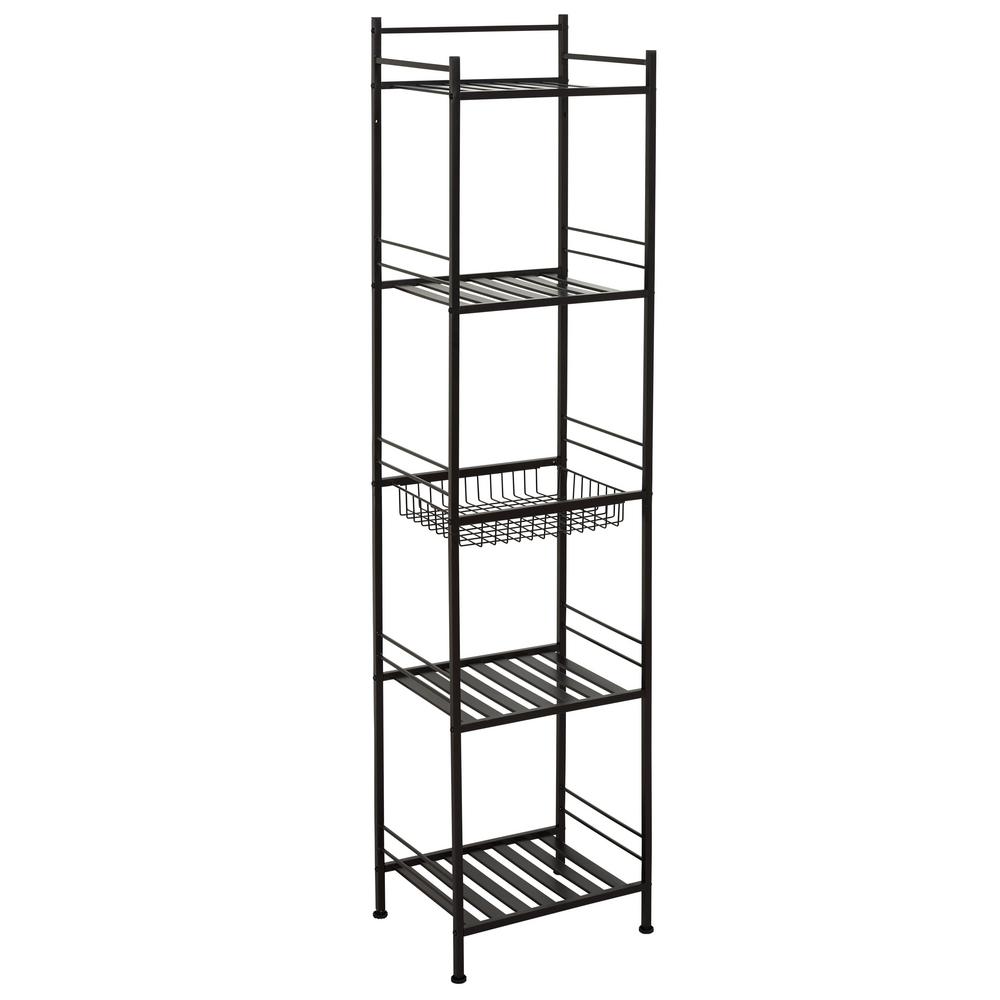 Glacier Bay Slat Style 14 in. W x 11 in. D x 58.5 in. H Towel Tower in Bronze