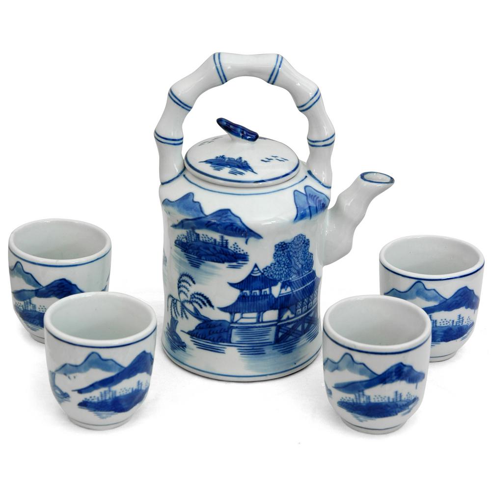 Oriental Furniture Oriental Furniture Landscape Blue And White Porcelain Tea Set Bw Teaset Bwls The Home Depot,Small Modern House Designs Pictures Gallery