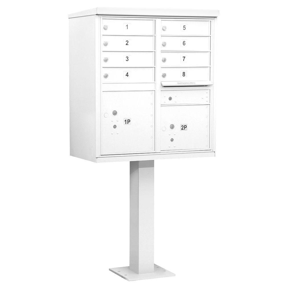 Salsbury Industries White USPS Access Cluster Box Unit with 8 A Size