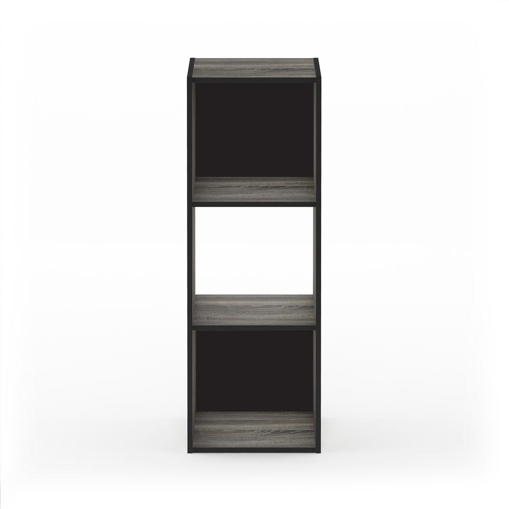 Furinno Pelli 35.94 in. French Oak Gray Wood 4shelf Cube Bookcase with