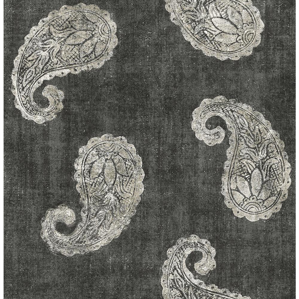 Kenneth James Kashmir Charcoal Paisley Wallpaper 2671 22419 The Kashmir Charcoal Paisley Wallpaper