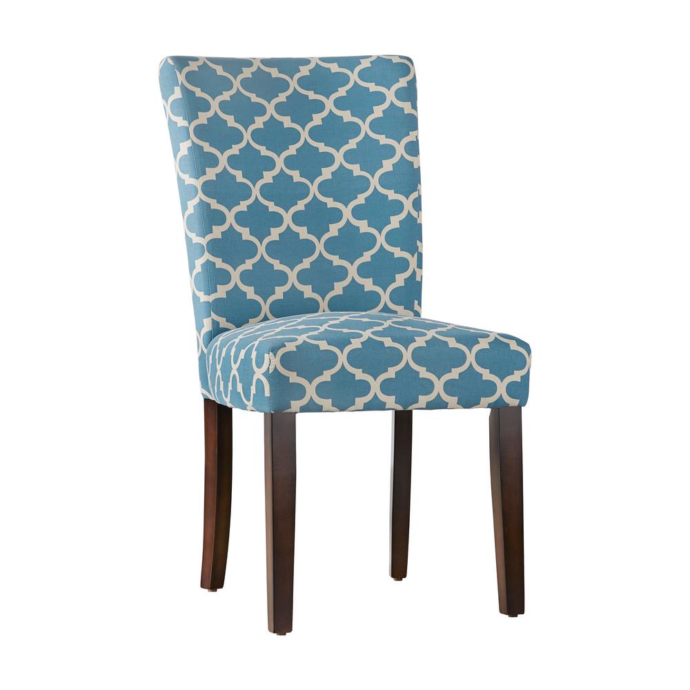 HomeSullivan Espresso Heritage Blue Pattern Fabric Parson Chair Set Of   Heritage Blue Pattern Homesullivan Dining Chairs 40721s Bu 2pc 64 1000 