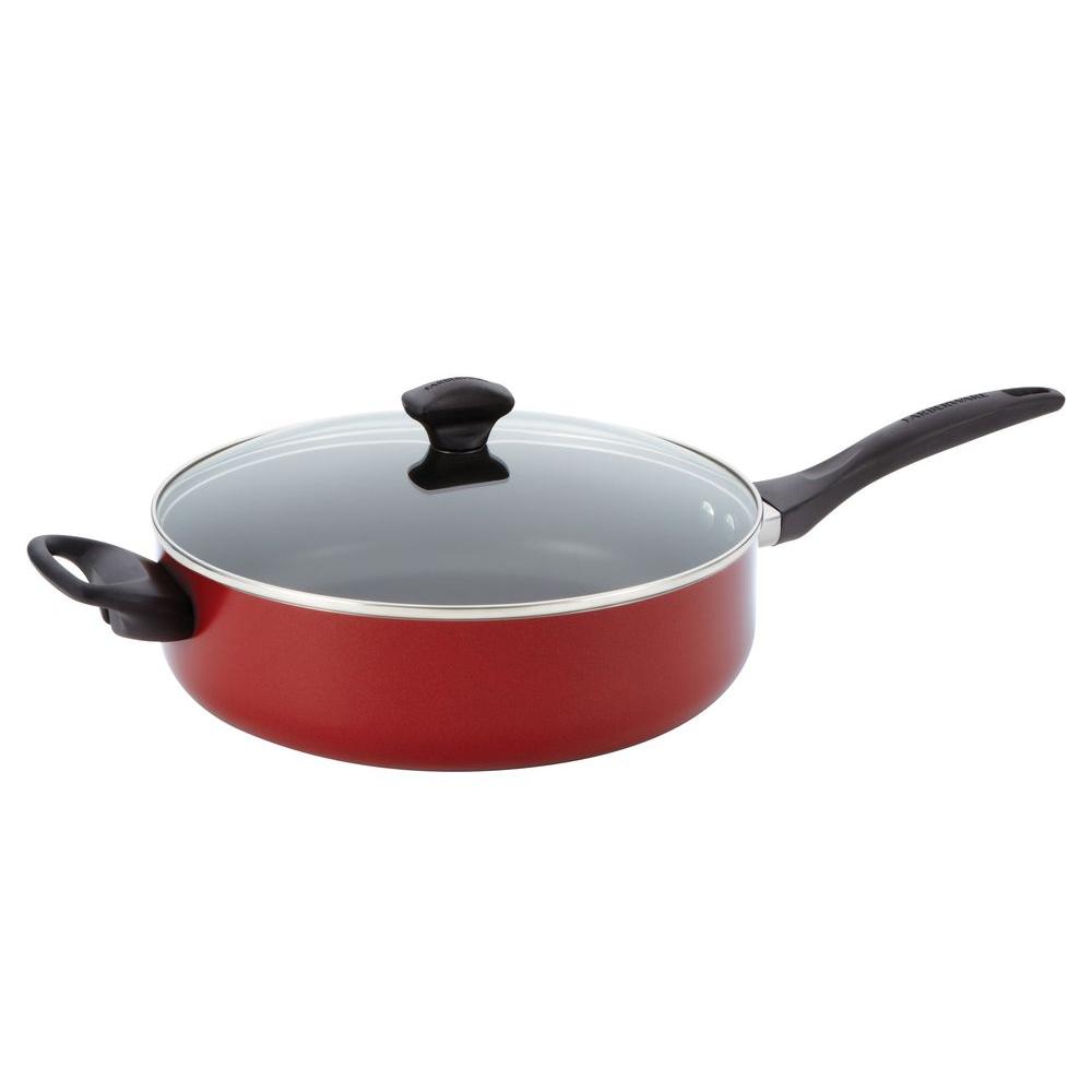Farberware 5 Qt. Nonstick Saute Pan with Lid-21585 - The Home Depot