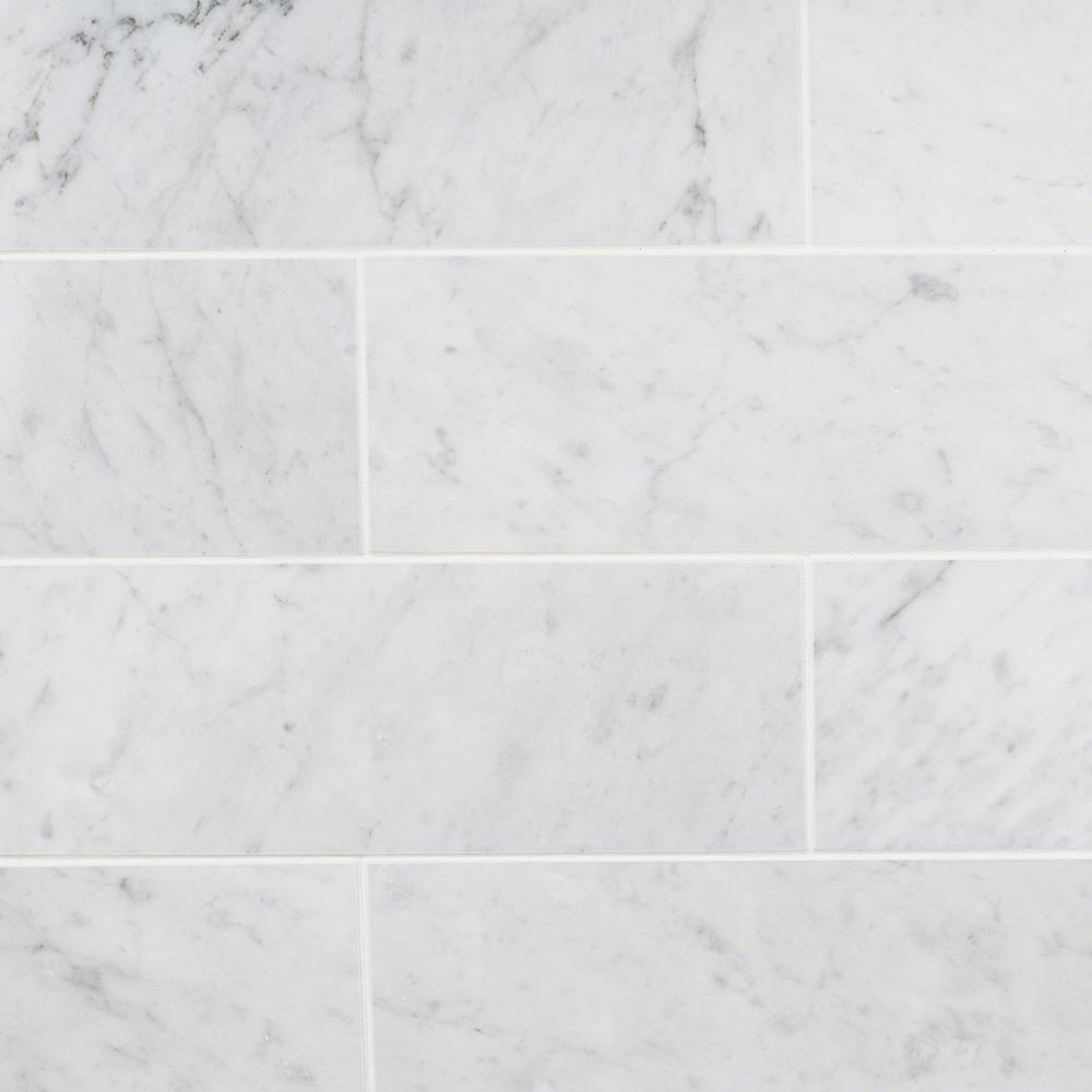 Ivy Hill Tile White Carrara 4 In X 12 In X 9mm Polished Marble