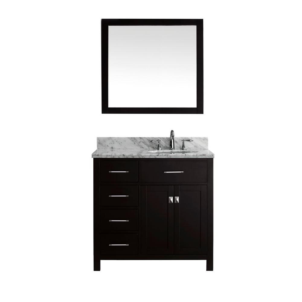 Virtu USA Caroline Parkway 36 in. W x 36 in. H Vanity with Marble ...