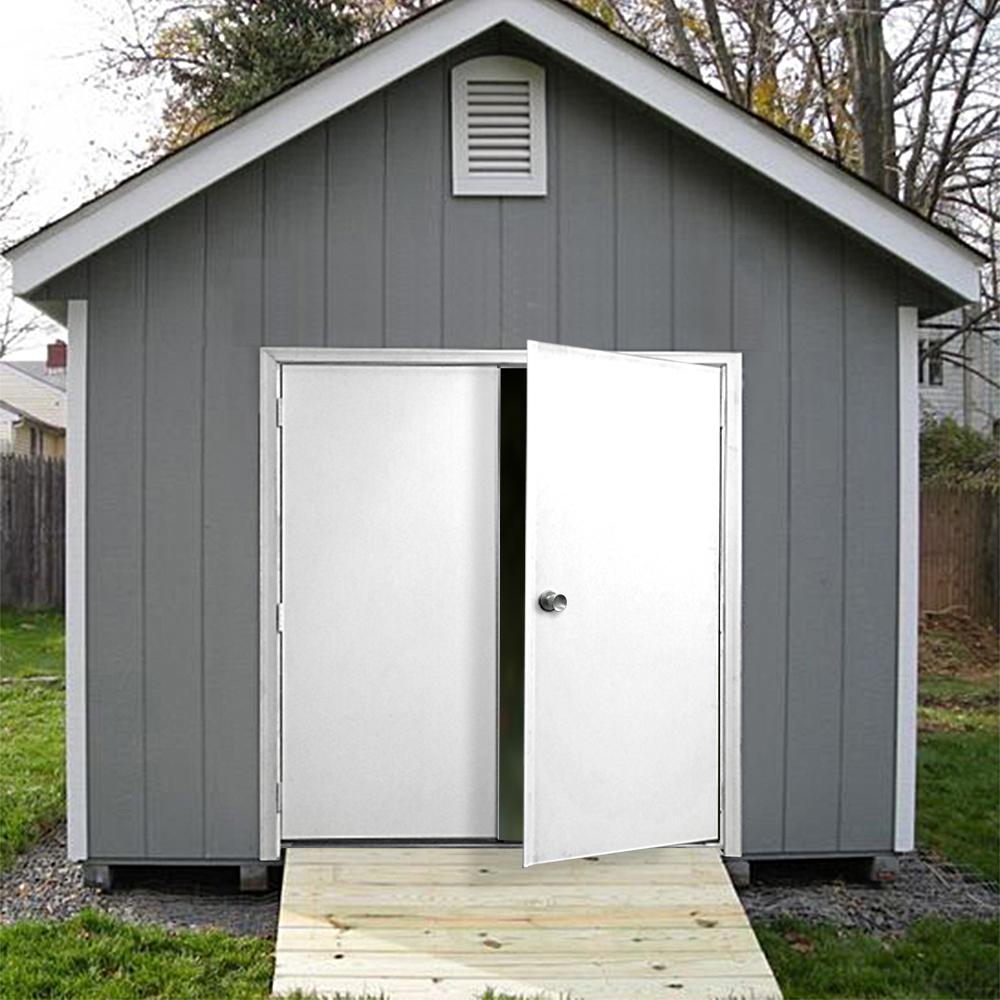 Steves Sons 48 In X 72 In Garden Shed Flush White Primed Left