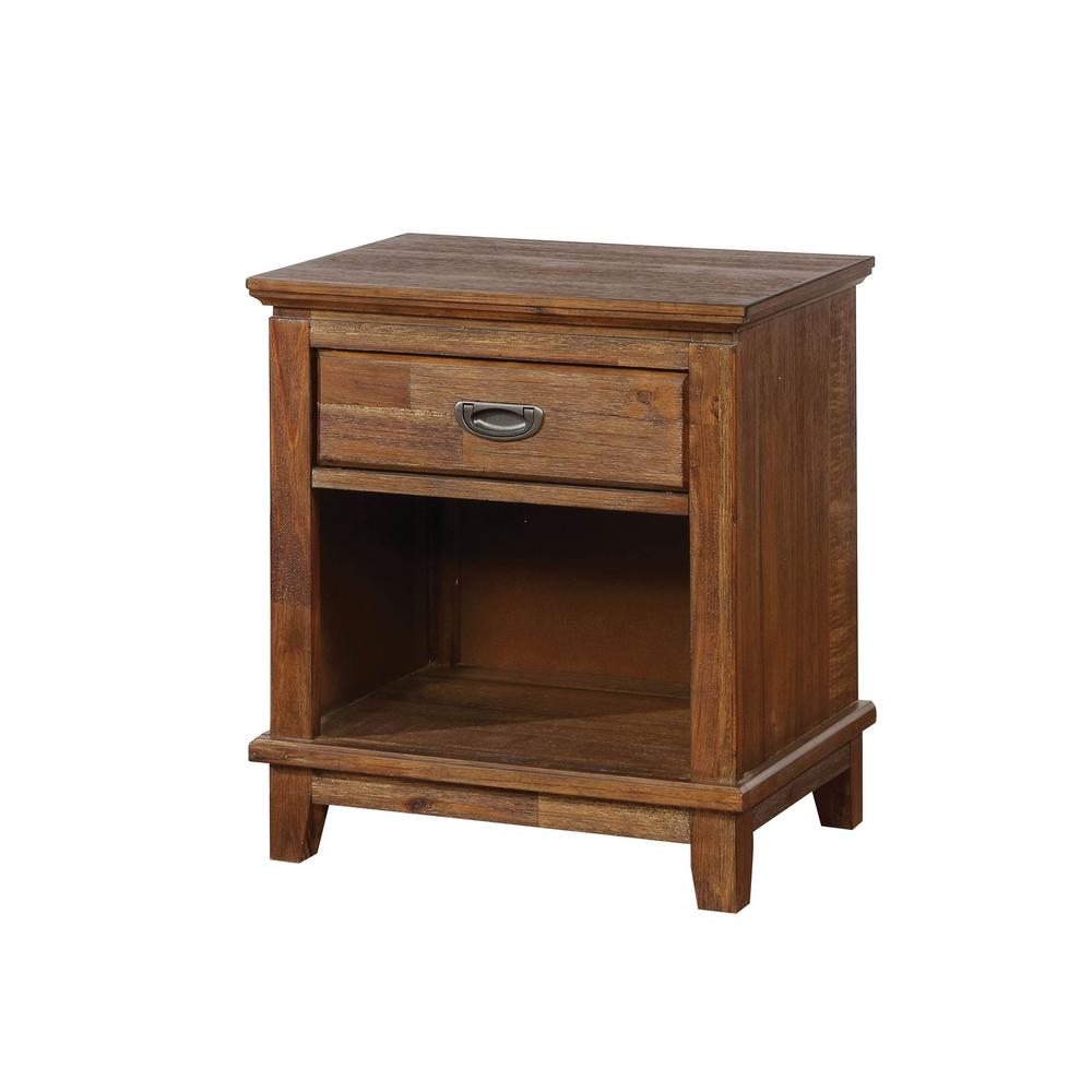 Colin Dark Oak Transitional Style Nightstand