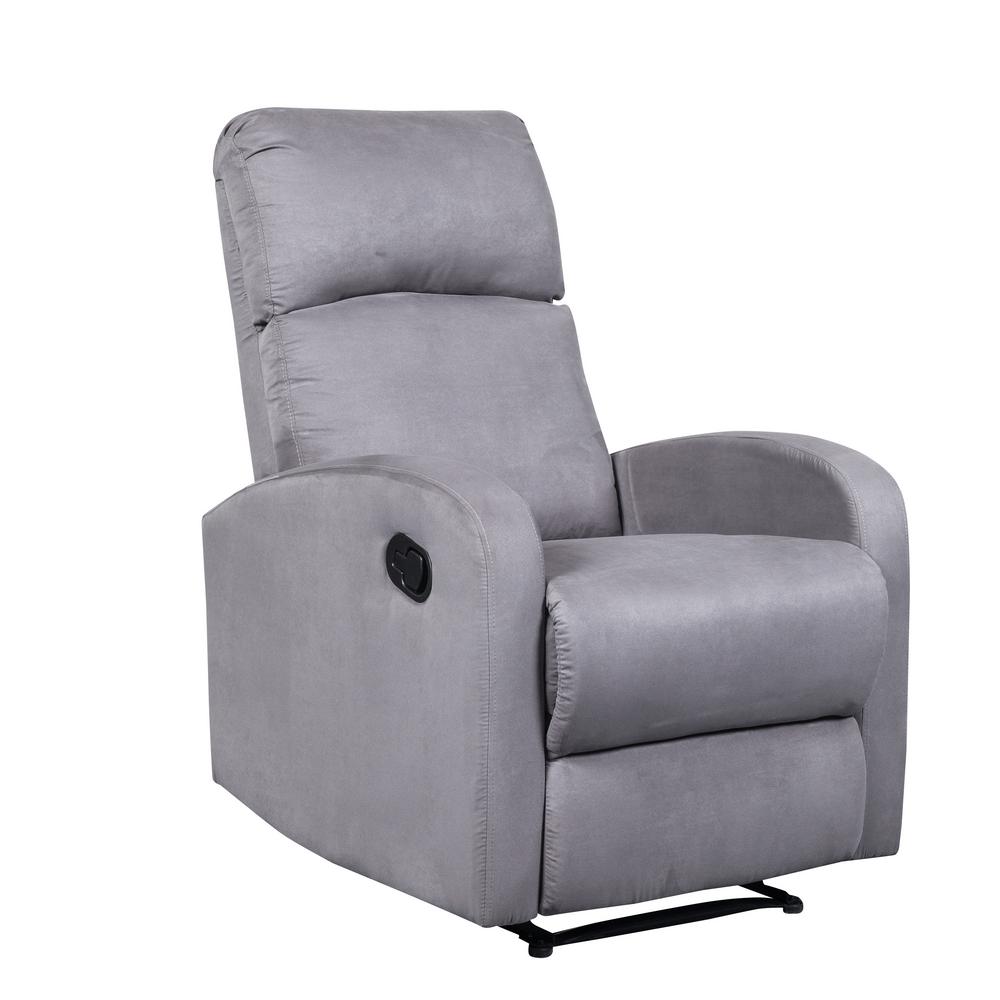 ARTIVA Modern Home Slim Design Grey Microfiber Recliner AF612GR The   Gray Artiva Recliners Af612gr 40 145 