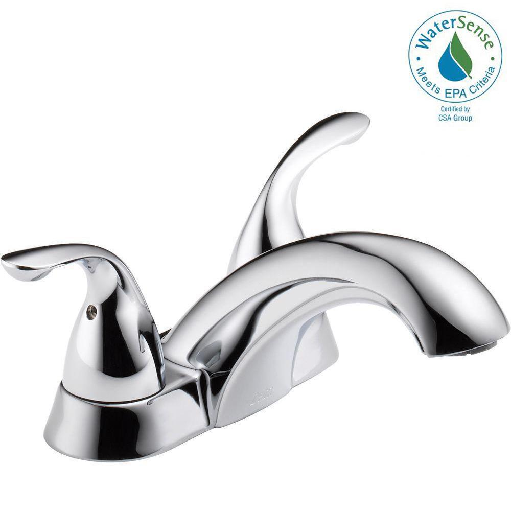 Delta Classic 4 In Centerset 2 Handle Bathroom Faucet In Chrome 2503LF   Chrome Delta Centerset Bathroom Sink Faucets 2503lf 64 145 