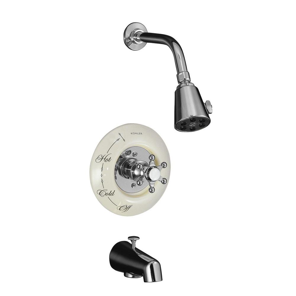 Kohler Antique 1 Handle Tub And Shower Faucet Trim Kit In Polished