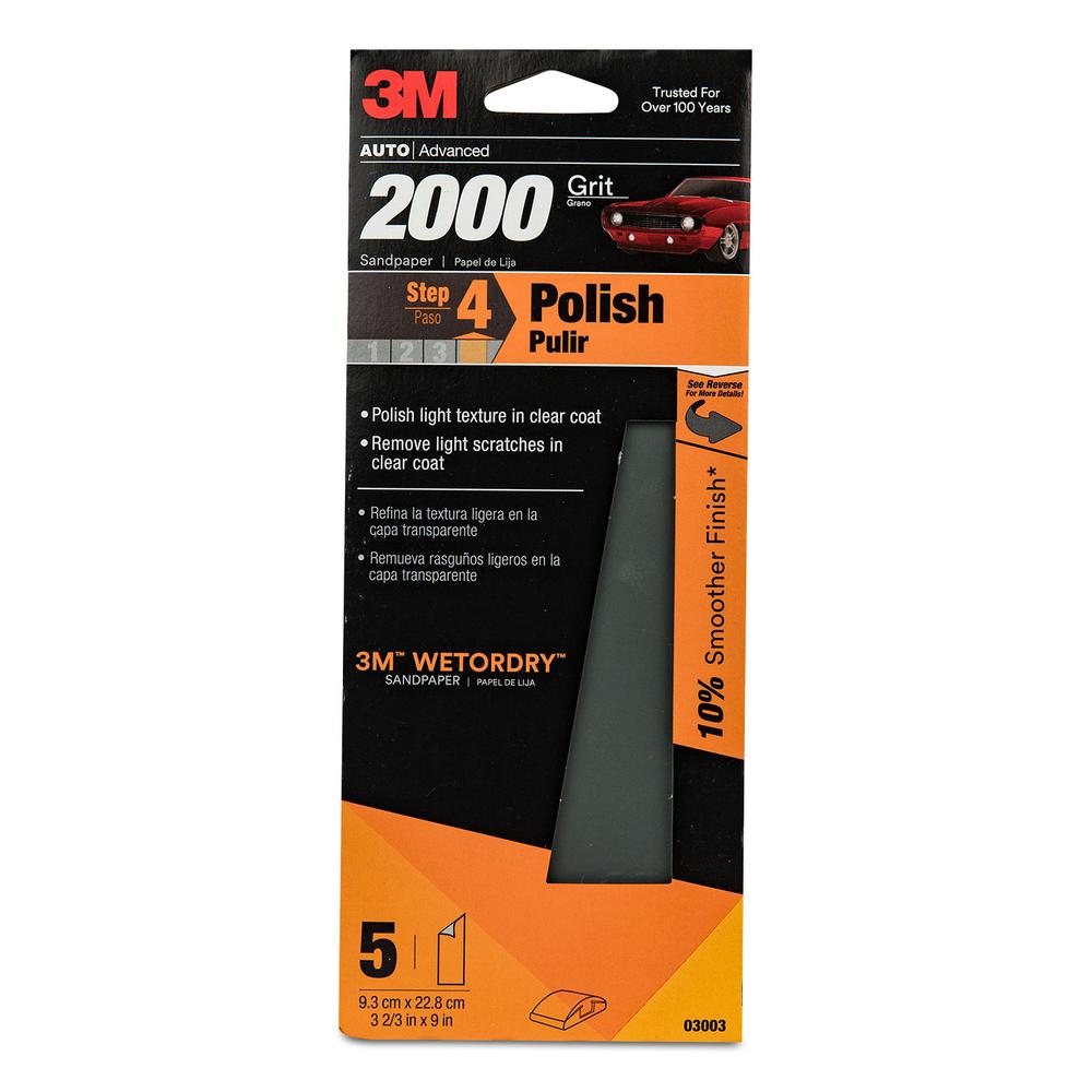 3M Wetordry 3-2/3 inch x 9 inch 2000 Grit Sandpaper by 3M