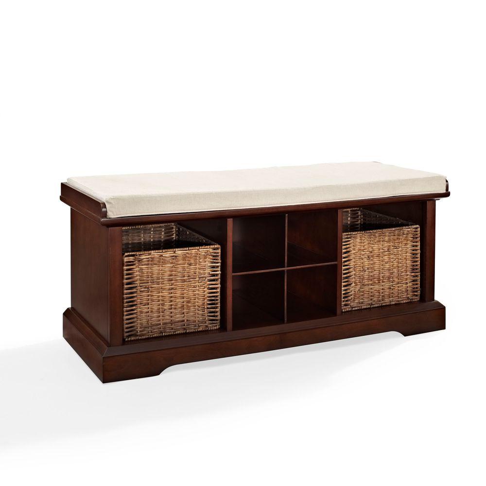 Crosley Brennan Entryway Storage Bench In Mahogany Cf6003 Ma
