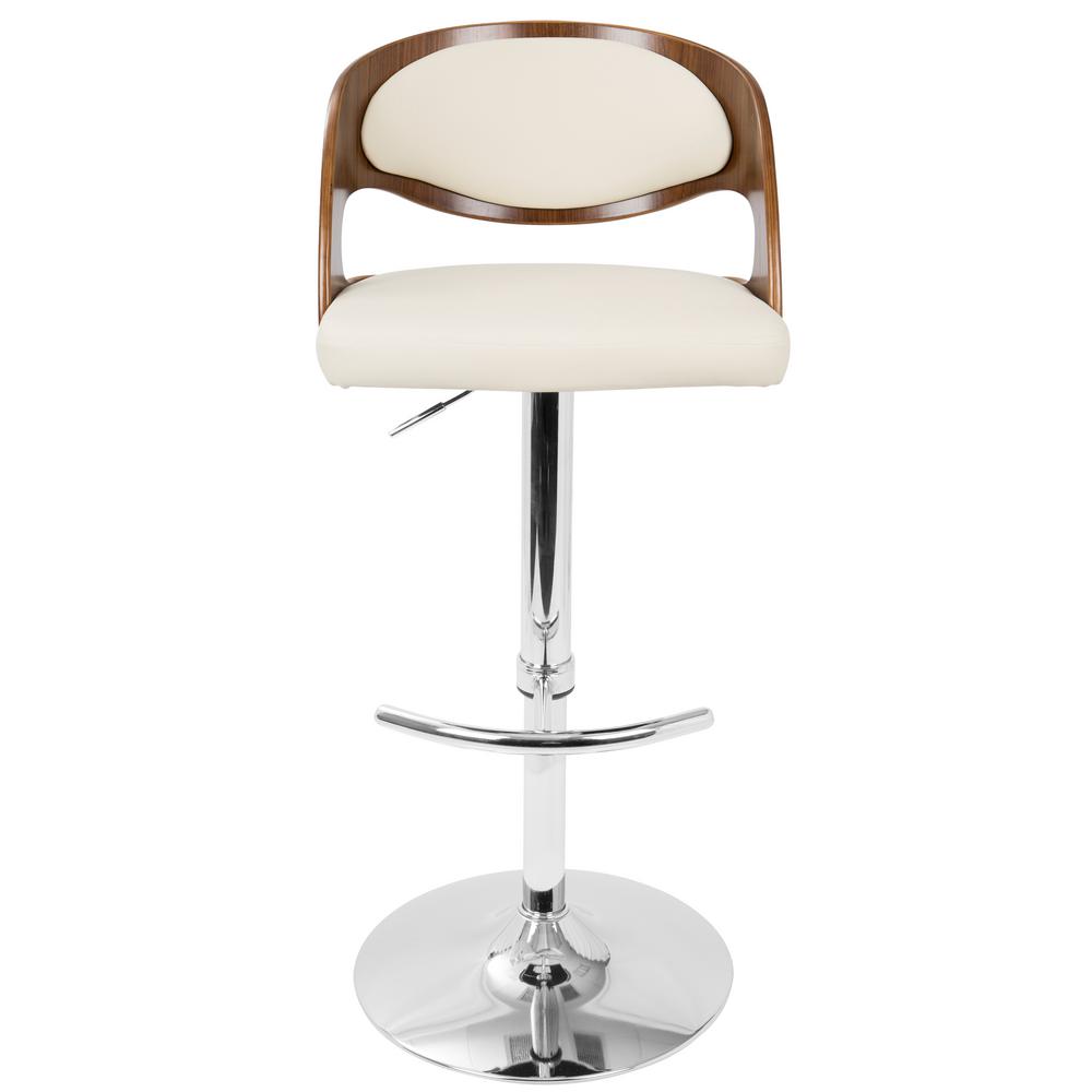 Lumisource Pino Adjule Height Walnut And Cream Faux Leather Lumisource Pino Adjule Height