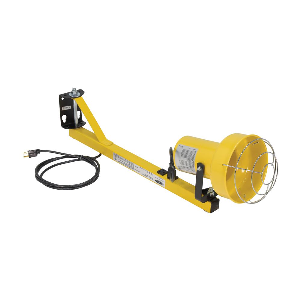 Yellow Vestil FAB-11-ERGO Fabricated Ergonomic Wheel Chock with Handle 11 Depth