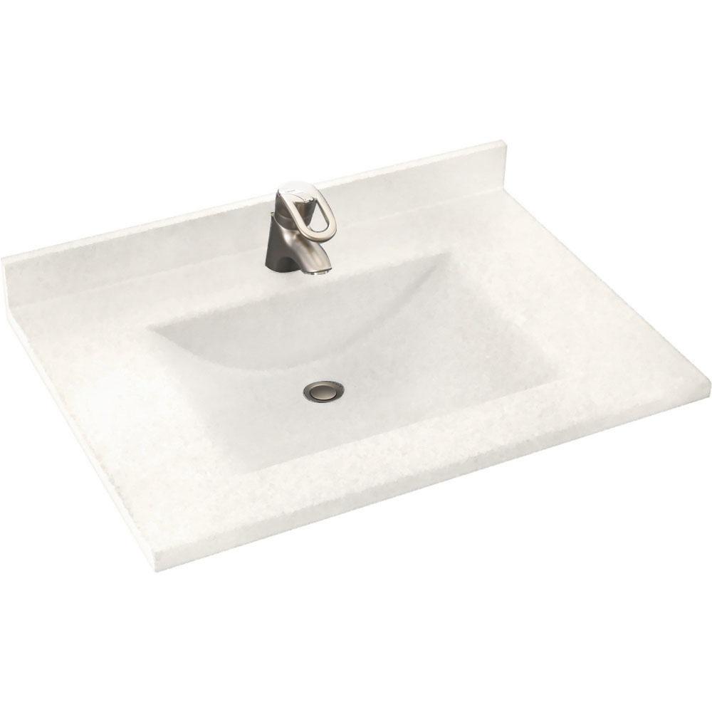 Aquatic Freedomline 37 in. W x 22 in. D Solid Surface Pocket Vanity Top